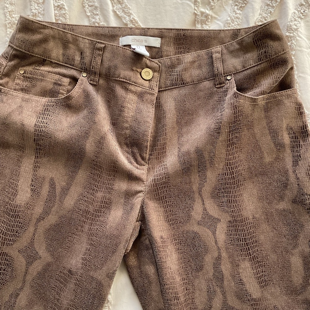Chico's Brown Snake Print Pants - Picture 4 of 6